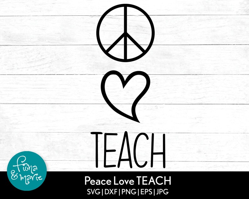 Download Peace Love Teach svg Teacher svg Teacher Gift svg svg | Etsy