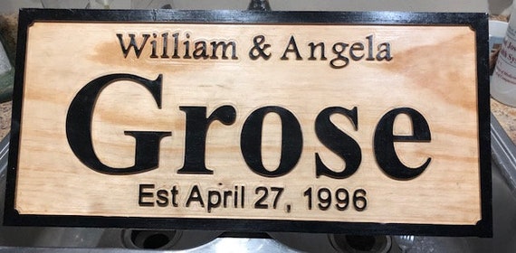 Custom Wood Sign Anniversary Date and Names