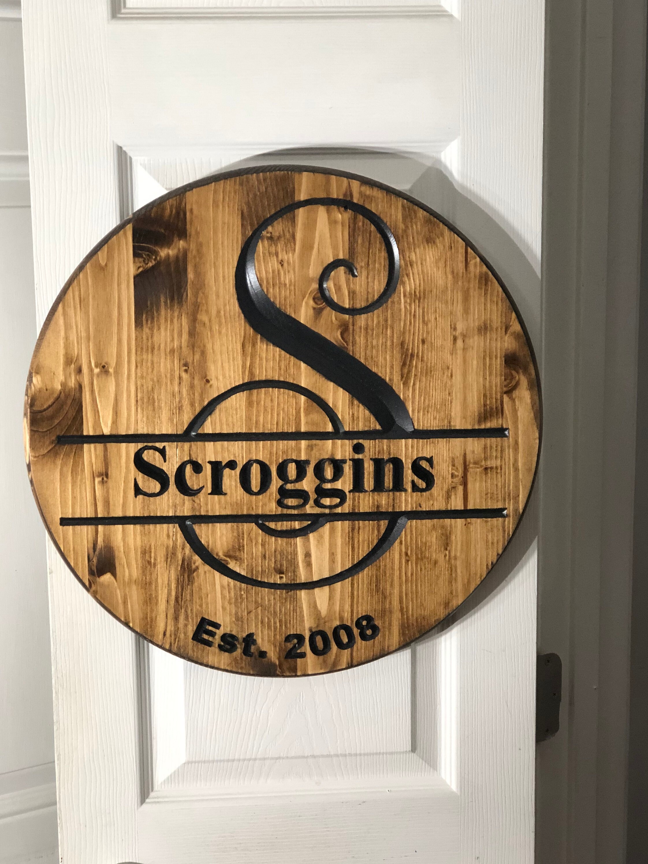 Personalized Name Sign in the Shape of a Barrel Lid Wedding Etsy