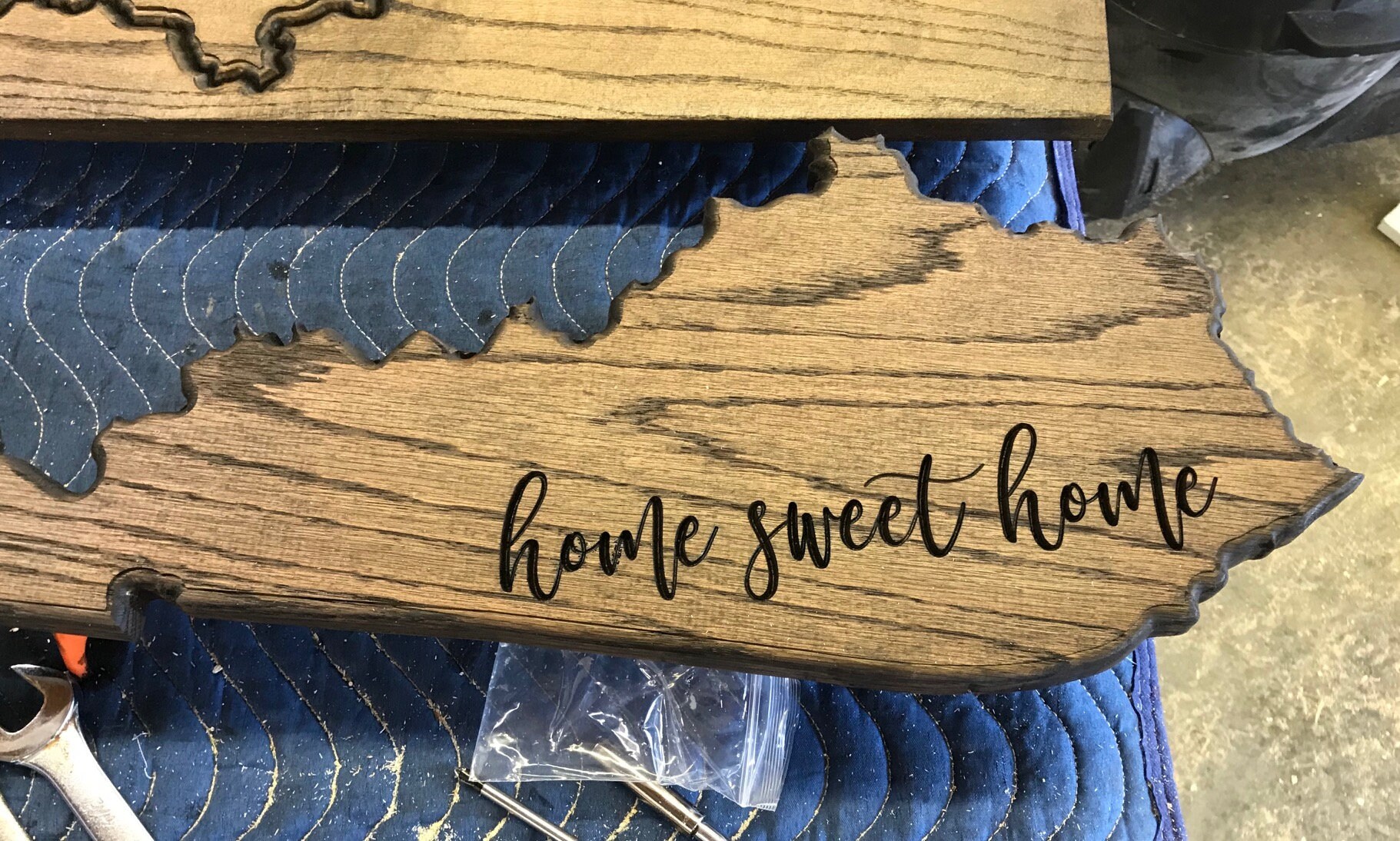 Home Sweet Home Kentucky Carved Wood Sign