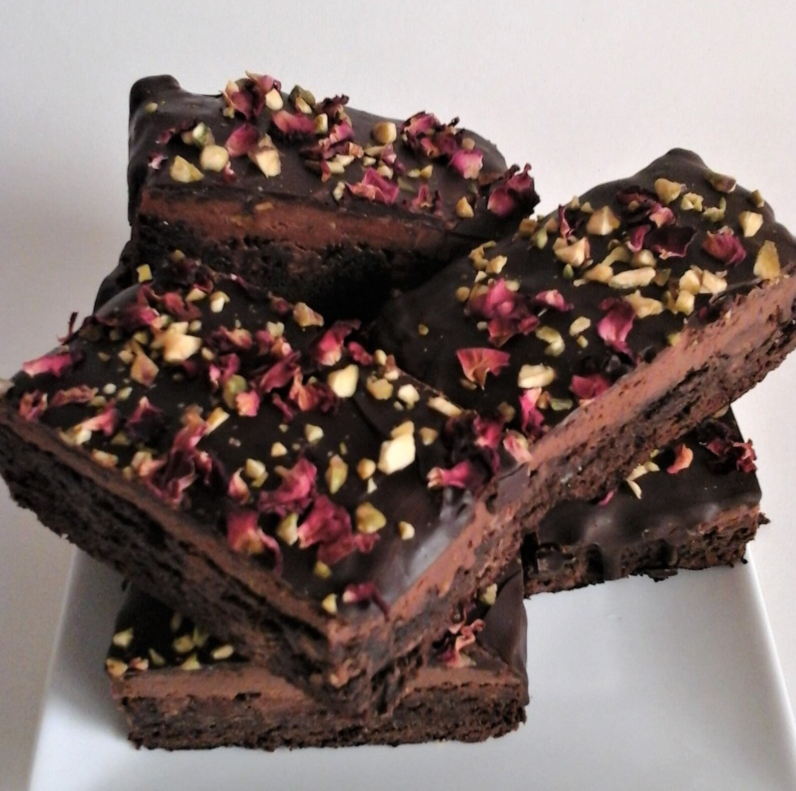 Brownies Luxury Pistachio Rose Brownies Gourmet Brownie Etsy