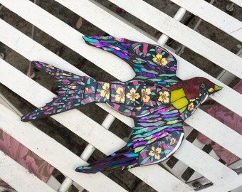 Mosaic swallow in Crown Art Deco china