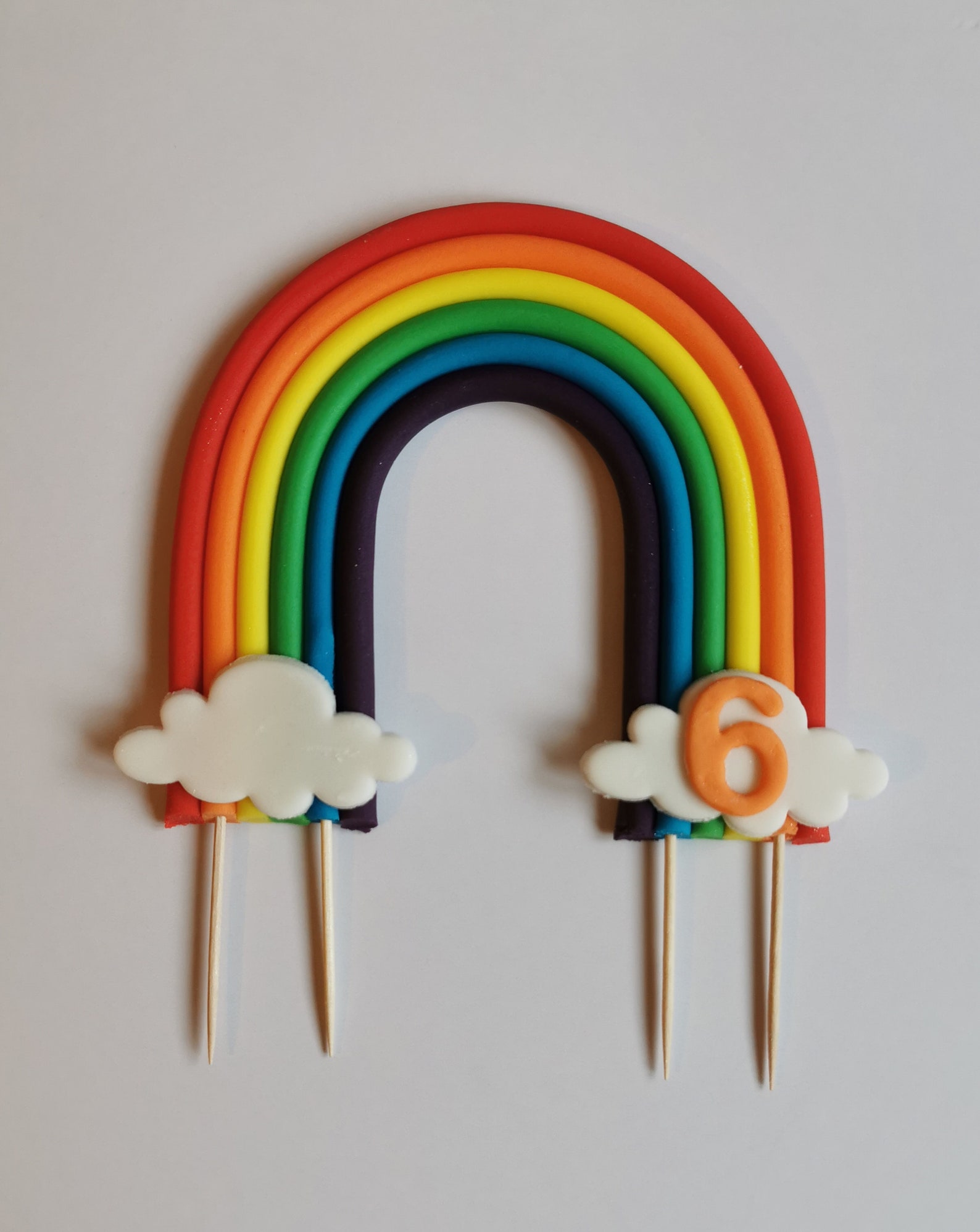 Edible rainbow cake topper with number cake decoration | Etsy
