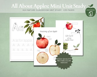 Apple Unit Study: Homeschool Lessons, Preschool & Kindergarten (PDF)