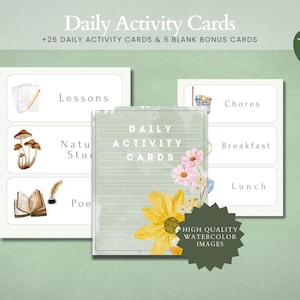Cartes d'activités quotidiennes | Routine quotidienne | Horaire de l'école à la maison | Cartes de rythme quotidiennes | Horaire quotidien pour les enfants | Cartes murales et cartes d'affichage