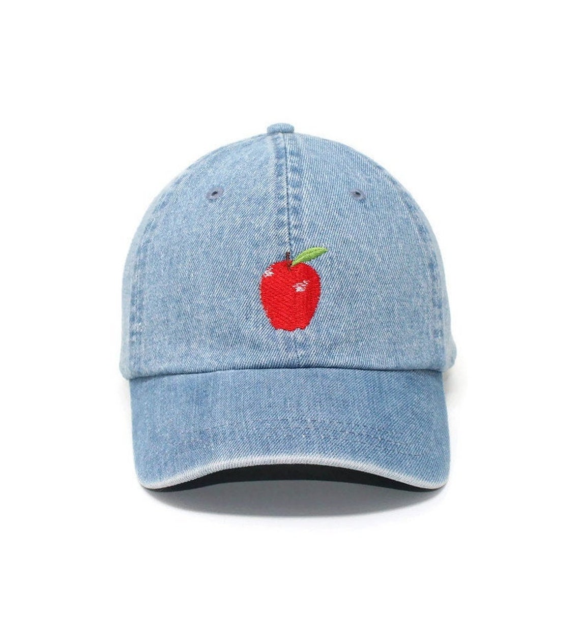 Apple Embroidered Hat Adjustable Unstructured Red Apple Dad Etsy