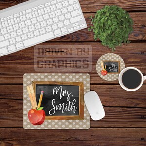 Teacher Mousepad and Drink Coaster Desk Set