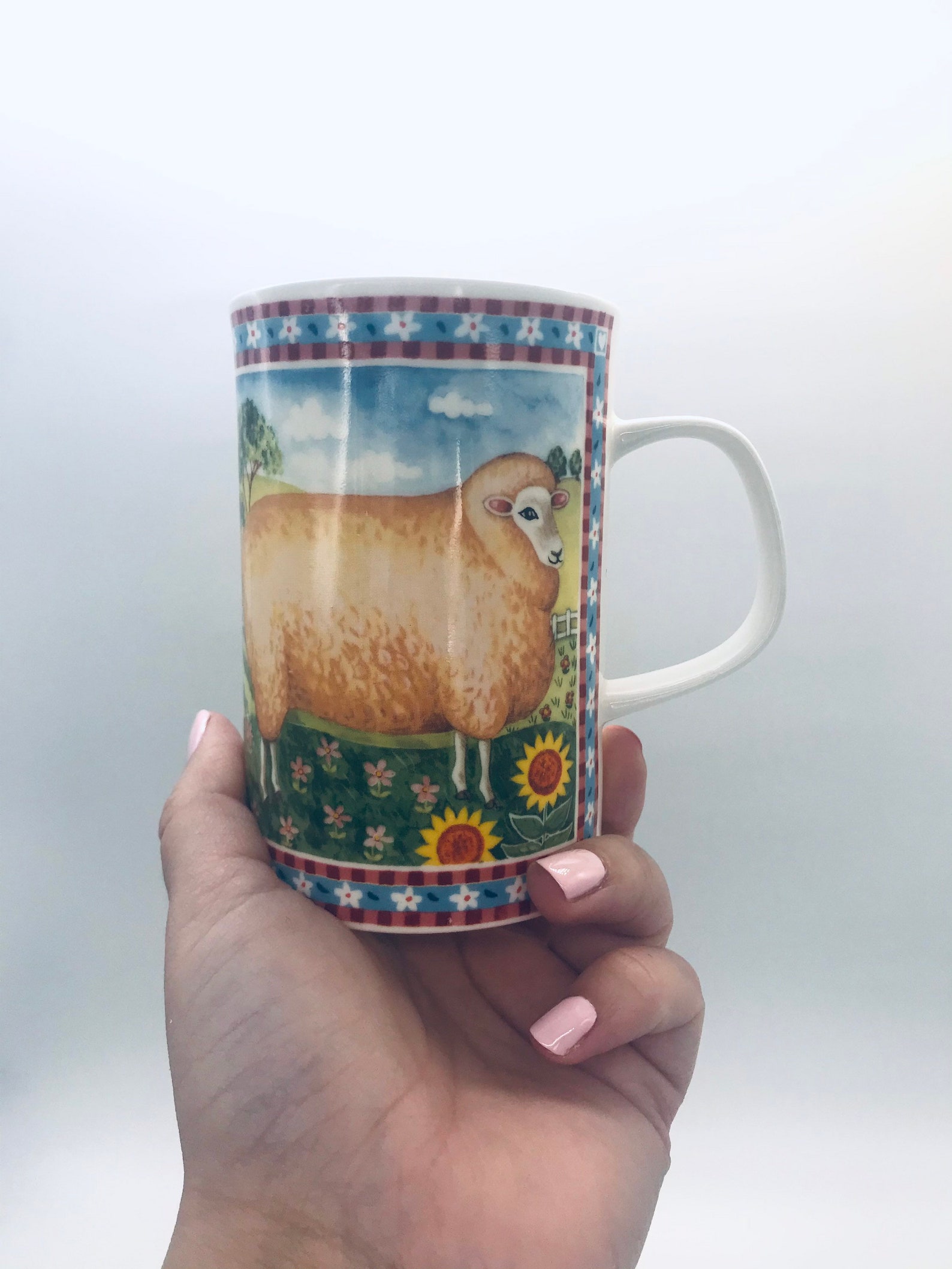 Dunoon Mug Barnyard Farm Sheep Jane Brookshaw design Fine Bone Etsy