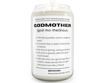 Godmother Gift All Natural Soy Candle Gift, Godmother Definition Candle, Birthday Gift For Godmother, Godmother Thank You Gift From Godson