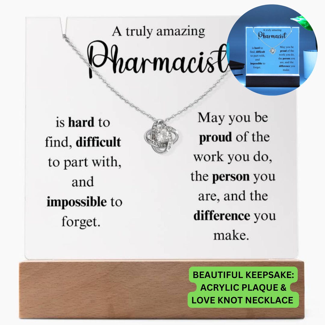 Pharmacist Gift, Pharmacist Plaque With Necklace, Pharmacist Gifts for