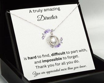 Director Gift, A Truly Amazing Director Double Crystal Circle Necklace, Appreciation Gifts Director, Director Jewelry