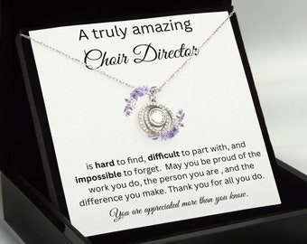 Choir Director Gift, A Truly Amazing Choir Director Double Crystal Circle Necklace, Appreciation Gifts Choir Director,Choir Director Jewelry