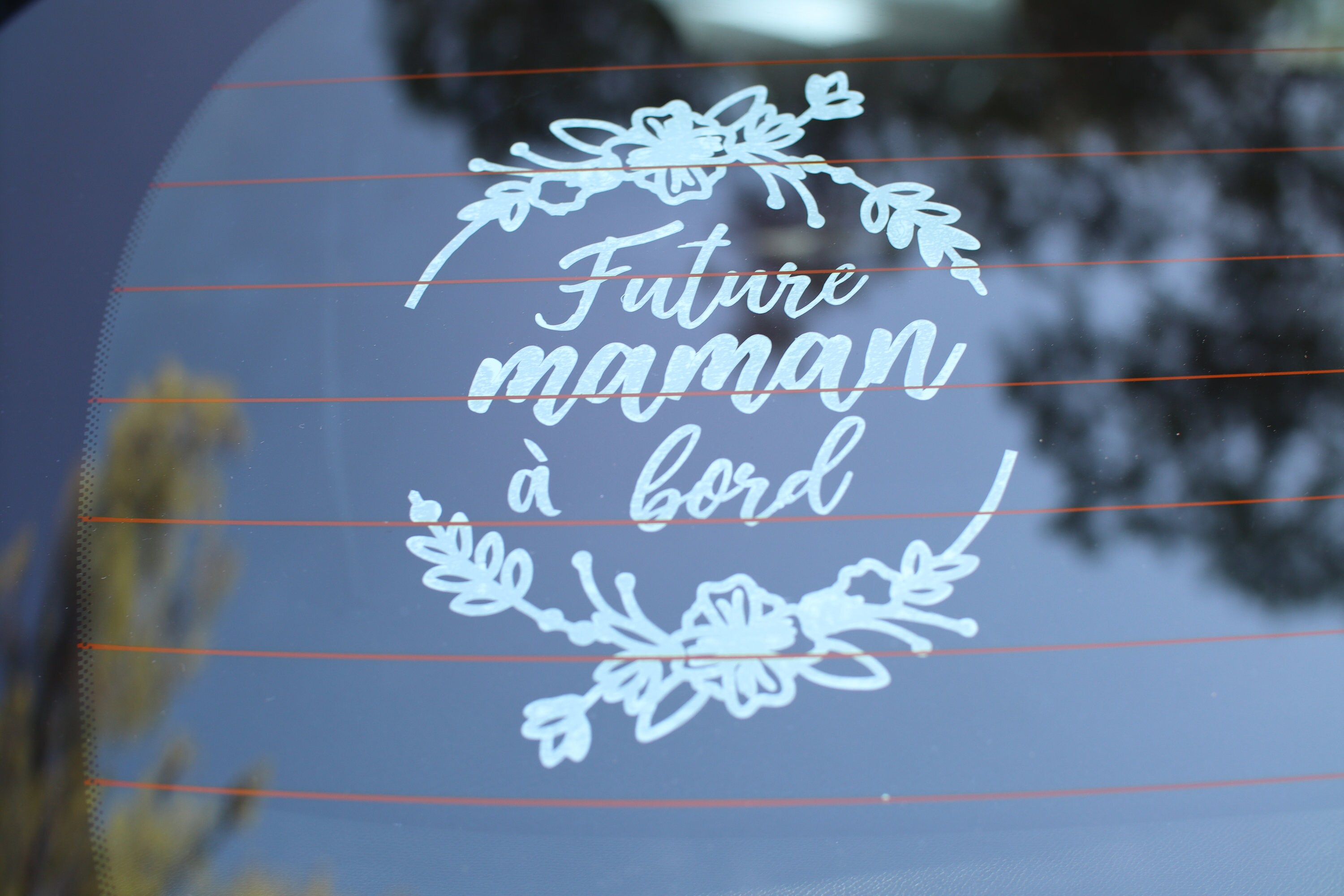sticker/Autocollant Pour Voiture Future Maman à Bord - Couronne de Lilas