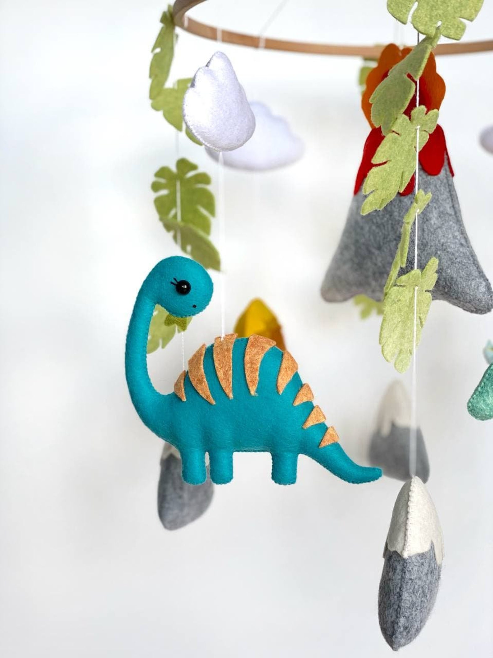 Dinosaur Mobile for Nursery Baby Room Decor Felt Dino Mobile Etsy UK