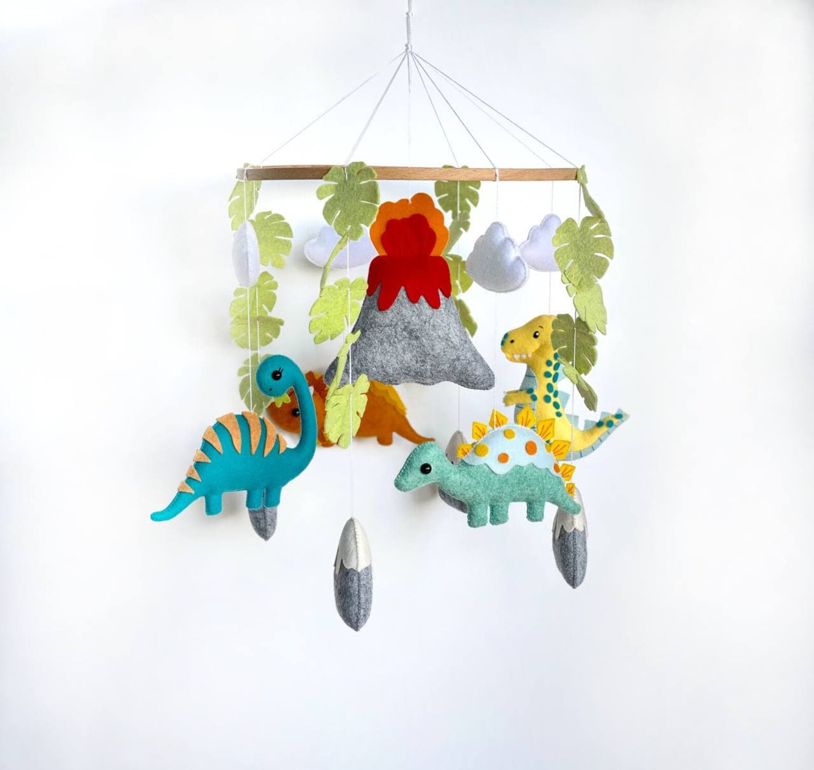Dinosaur Mobile for Nursery Baby Room Decor Felt Dino Mobile Etsy UK