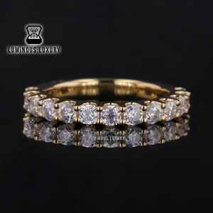 Amazing Square Cushion Cut Colorless Moissanite Engagement Band, U Prong Set 3/4 Eternity Anniversary Band, Designer Matching Band For Ring