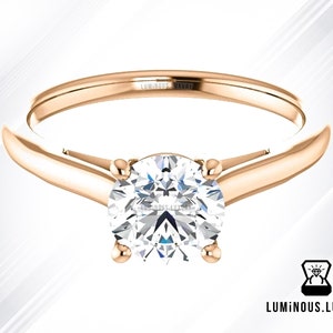 1.50 CT Colorless Round Moissanite Engagement Ring | Antique Solitaire Ring, 10K 14K 18K White Yellow Rose Gold Daily Wear Anniversary Ring