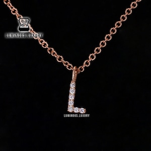 A-Z Initial Letter Necklace, Delicate Round Brilliant Cut Moissanite Cable Chain Necklace, Alphabet Charm Unisex Pendant For Graduation Gift