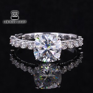 Art Deco Milgrain Set Designer Anniversary Ring, Vintage 1.40/ 2/ 3 Carat Cushion Cut Moissanite Engagement Ring, Party Wear Ring For Ladies