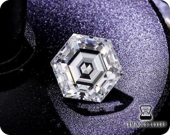 0.90 Carat to 6 Carat Hexagon Cut Moissanite: Step Cut Loose Moissanite For Antique Custom Jewelry Making (6x6mm-12x12mm)