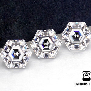 Antique Step Hexagon Cut 6.5 MM 1.00 Carat Colorless Full Fiery White Loose Moissanite | For Engagement Wedding Ring Earring Pendant Jewelry