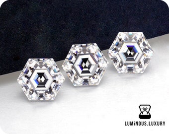 Antique Step Hexagon Cut 6.5 MM 1.00 Carat Colorless Full Fiery White Loose Moissanite | For Engagement Wedding Ring Earring Pendant Jewelry