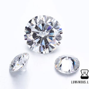 2 Carat Colorless Full Fiery White 8.5 MM Round Brilliant Cut Loose Moissanite | For Engagement Wedding Ring Earring Pendant Jewelry Gift