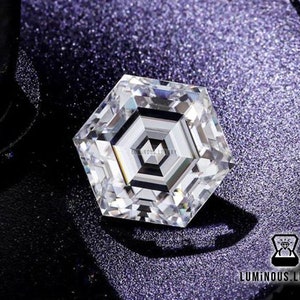 Antique Step Hexagon Cut 7.5 MM 1.60 Carat Colorless Full Fiery White Loose Moissanite | For Engagement Wedding Ring Earring Pendant Jewelry