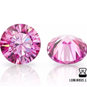 1 Carat Full Fiery Pink 6.50 MM Round Brilliant Cut Loose Moissanite | For Engagement Wedding Ring, Earring, Pendant, Jewelry Gift For Women