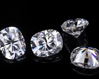 Full Fiery White Colorless Moissanite Stone: 1 Carat to 50 Carat Elongated Cushion Cut Loose Moissanite (7x5.5-25x20 MM)