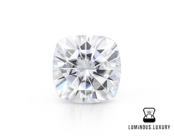 6 to 66 Carat Cushion Cut Colorless Moissanite Loose Gemstone for Engagement Ring, Big Moissanite (11x11-25x25 MM)