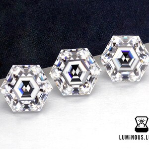 Antique Step Hexagon Cut 10.5 MM 4.50 Carat Colorless Full White Loose Moissanite | For Engagement Wedding Ring Earring Pendant Jewelry
