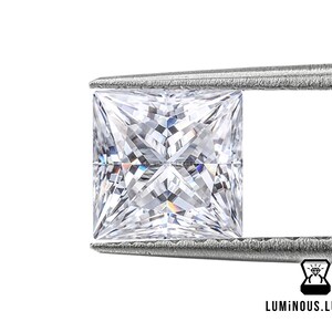 Colorless Princess Cut 7.5 x 7.5 MM 2.25 Carat Full Fiery White Loose Moissanite || For Engagement Wedding Ring Earring Pendant Jewelry Gift