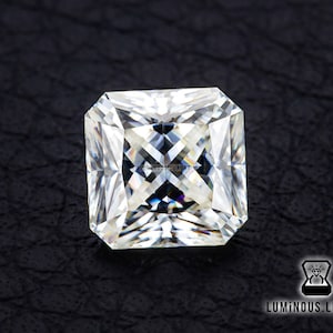 Colorless Square Radiant Cut 8 x 8 MM 2.50 Carat Full Fiery White Loose Moissanite | For Engagement Wedding Ring Earring Pendant Gift