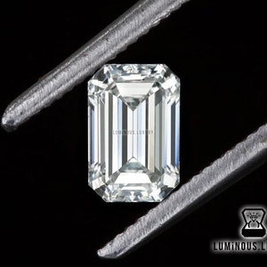 Colorless Emerald Cut 0.10 Carat to 6.00 Carat Full Fiery White Loose Moissanite | For Engagement Wedding Ring Earring Pendant Jewelry Gift