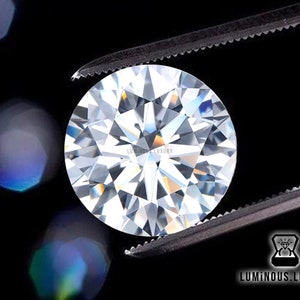 1.35 Carat Colorless Full Fiery White 7.5 MM Round Brilliant Cut Loose Moissanite | For Engagement Wedding Ring Earring Pendant Jewelry Gift