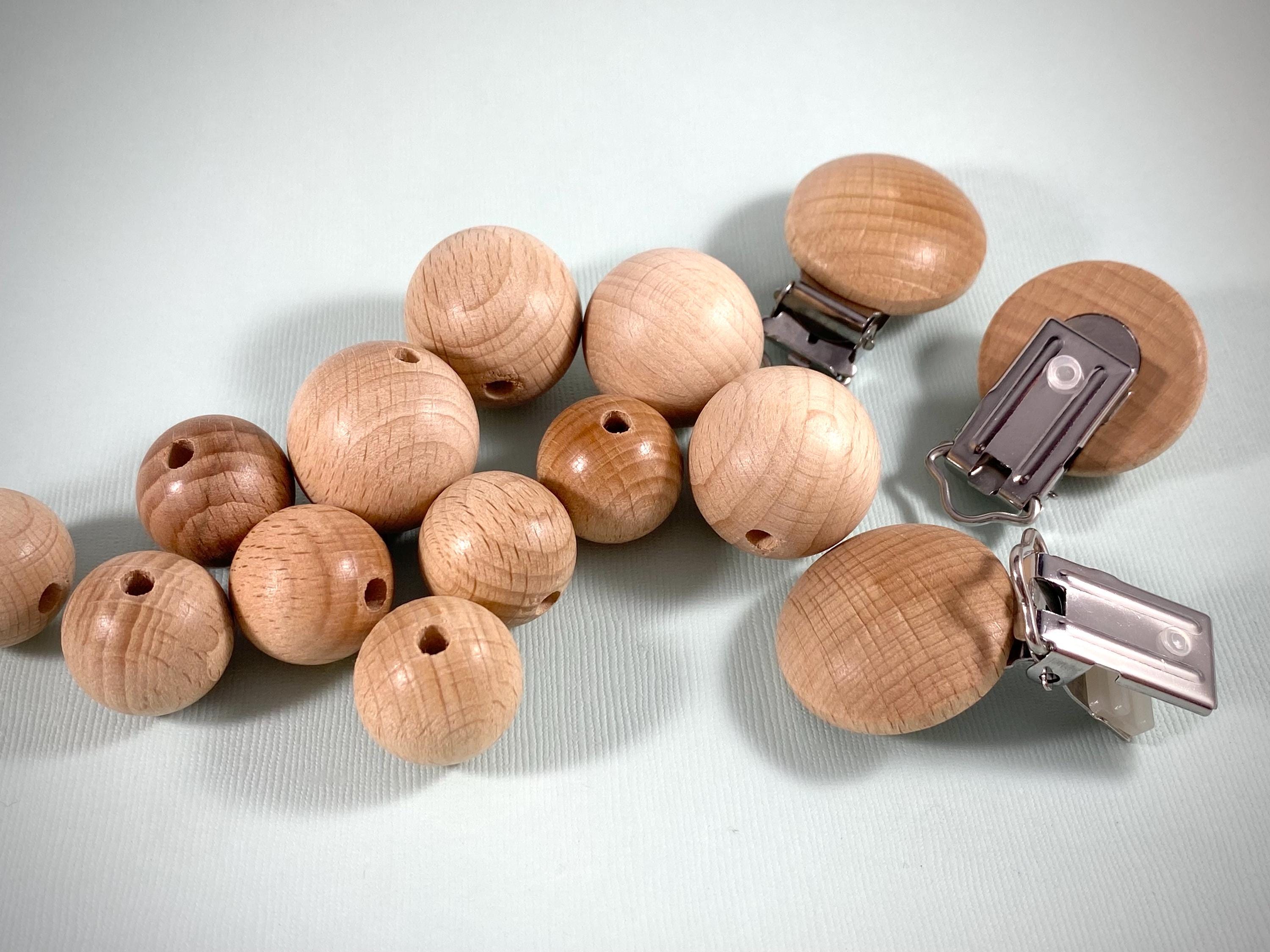 Wooden Beads Large 20mm 25mm Wood Clips