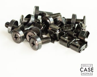 Black M6 rack screws / washers / cage nuts for 19" rack cases