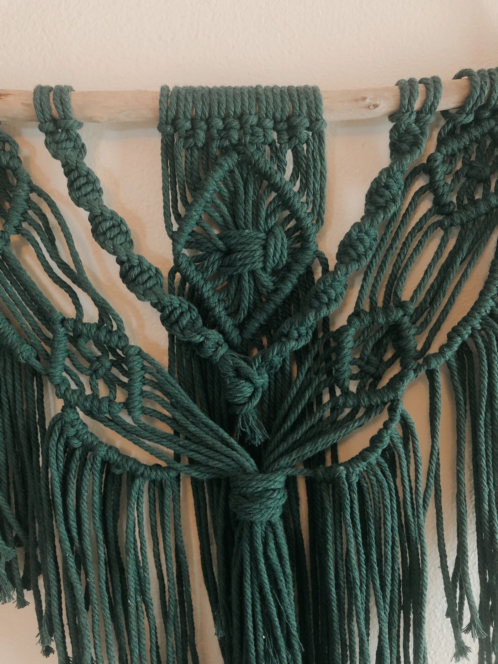 Handmade green macrame wall hanging Etsy