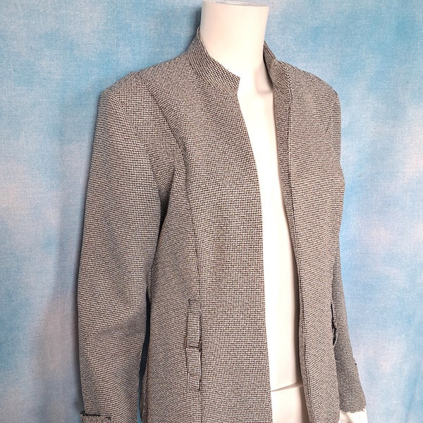 Avec Les Filles Houndstooth Tweed Blazer