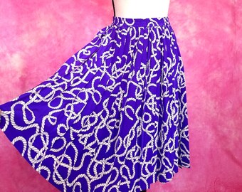 Vintage 60/'s 70/'s Hippie Skirt Colorful Print Rope Ties Size Small