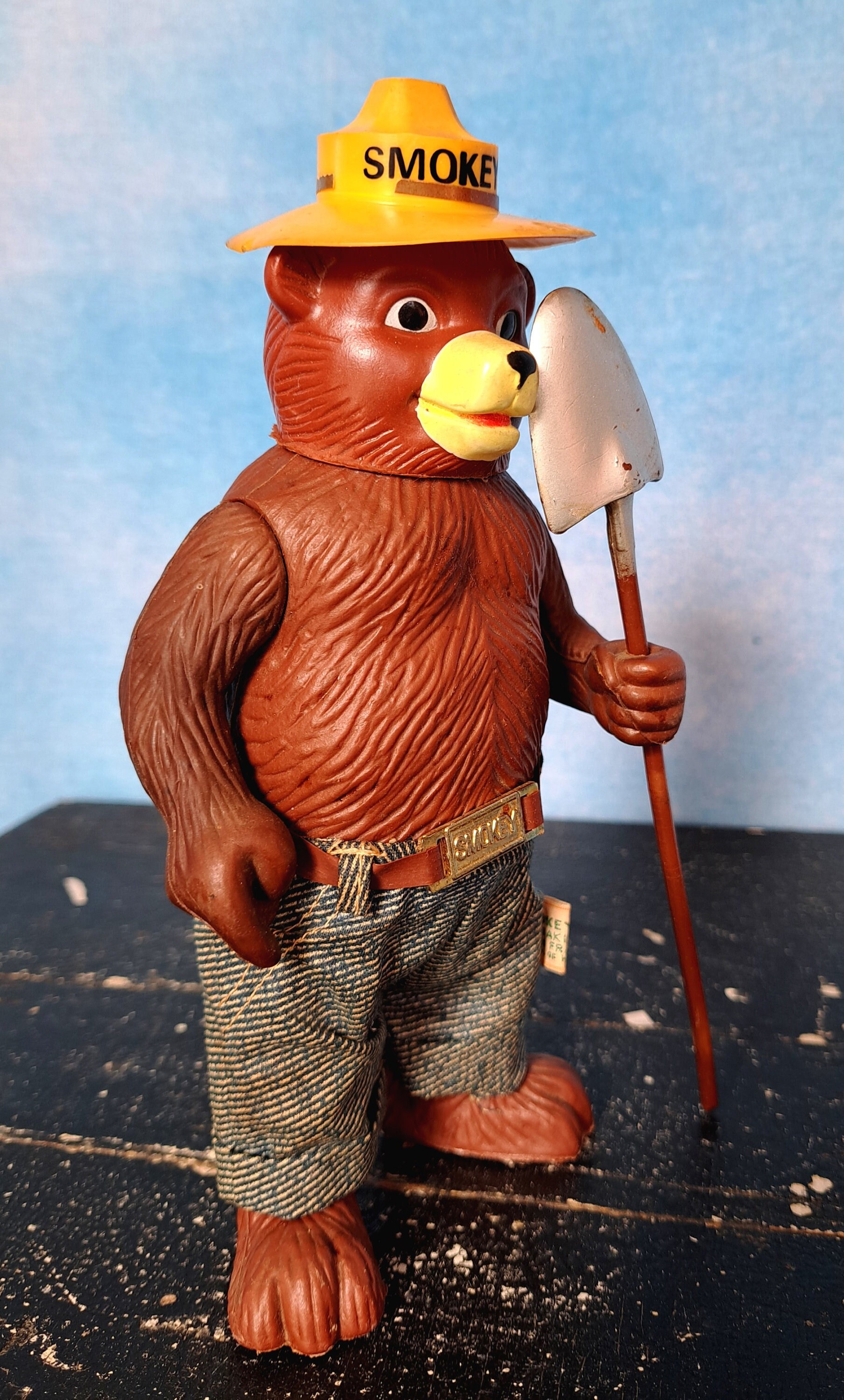 Vintage 70s Smokey Bear R. Dakin Figurine With Shovel, Cloth