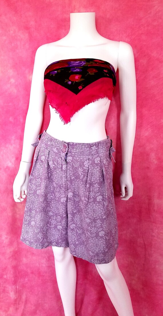 Vintage 80s Lavender Cotton High Waisted Walking S