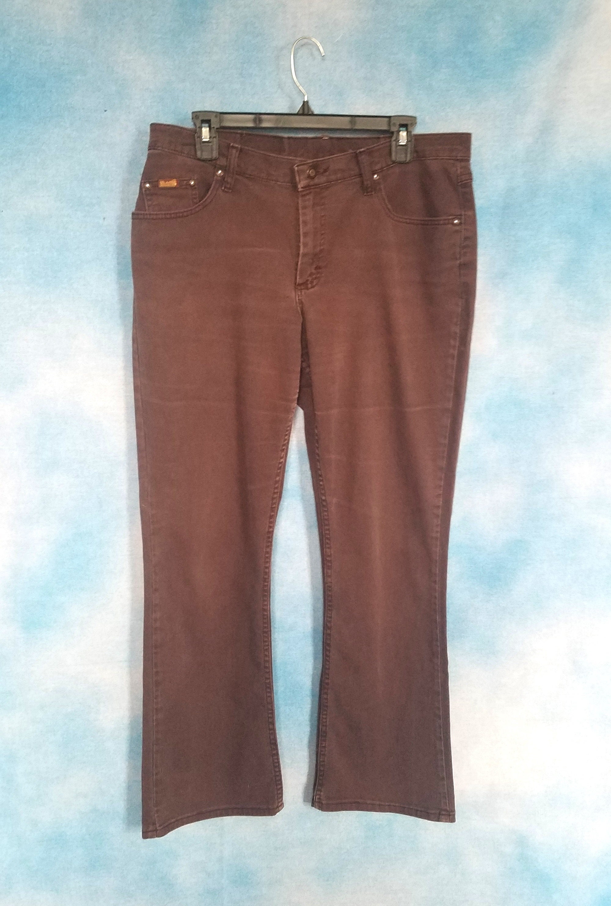 Vintage 90s Womens Cocoa Brown Denim Bootcut Mid-low Rise Stretch