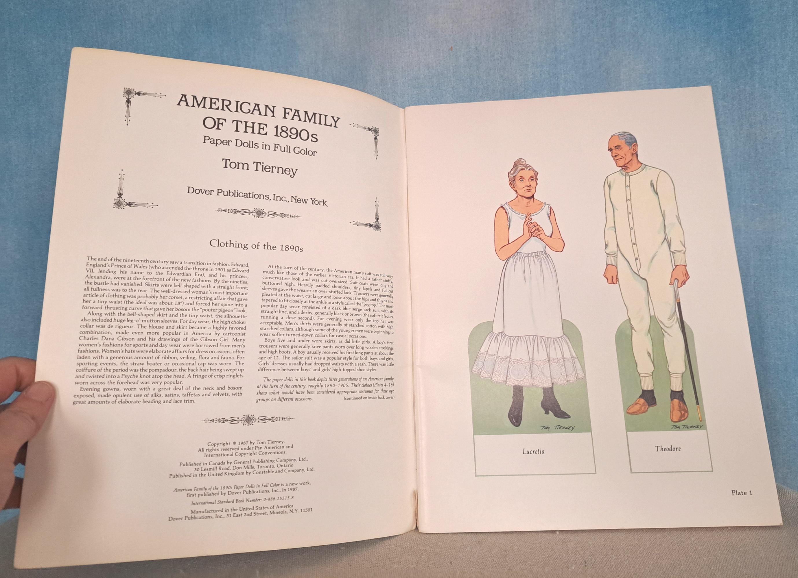 Vintage 1987 Tom Tierney American Family of the 1890s Paper Doll