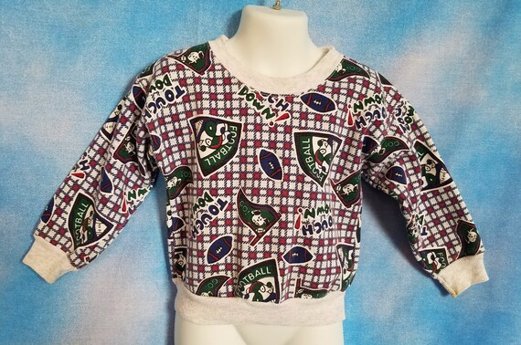 Vintage 90s Toddlers Heathered Gray Sweatshirt wi… - image 1