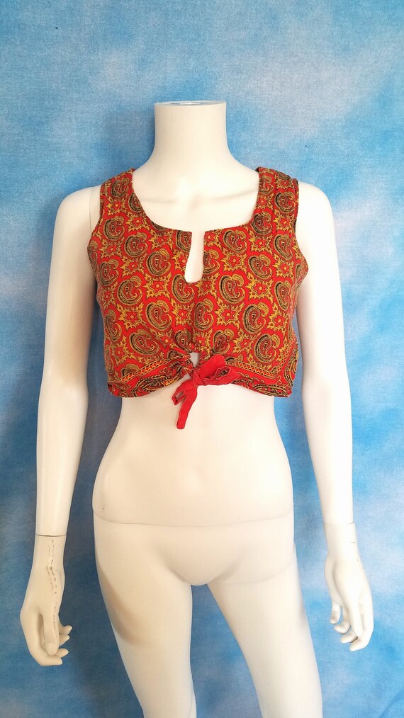 red and yellow crop top