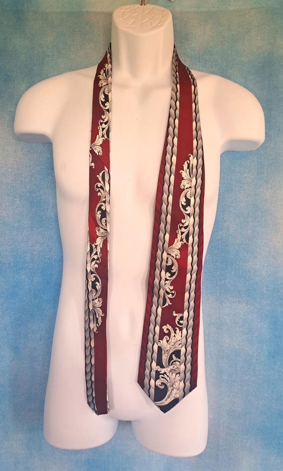 Vintage 90s John Blair Wide Silk Necktie, Art Dec… - image 2