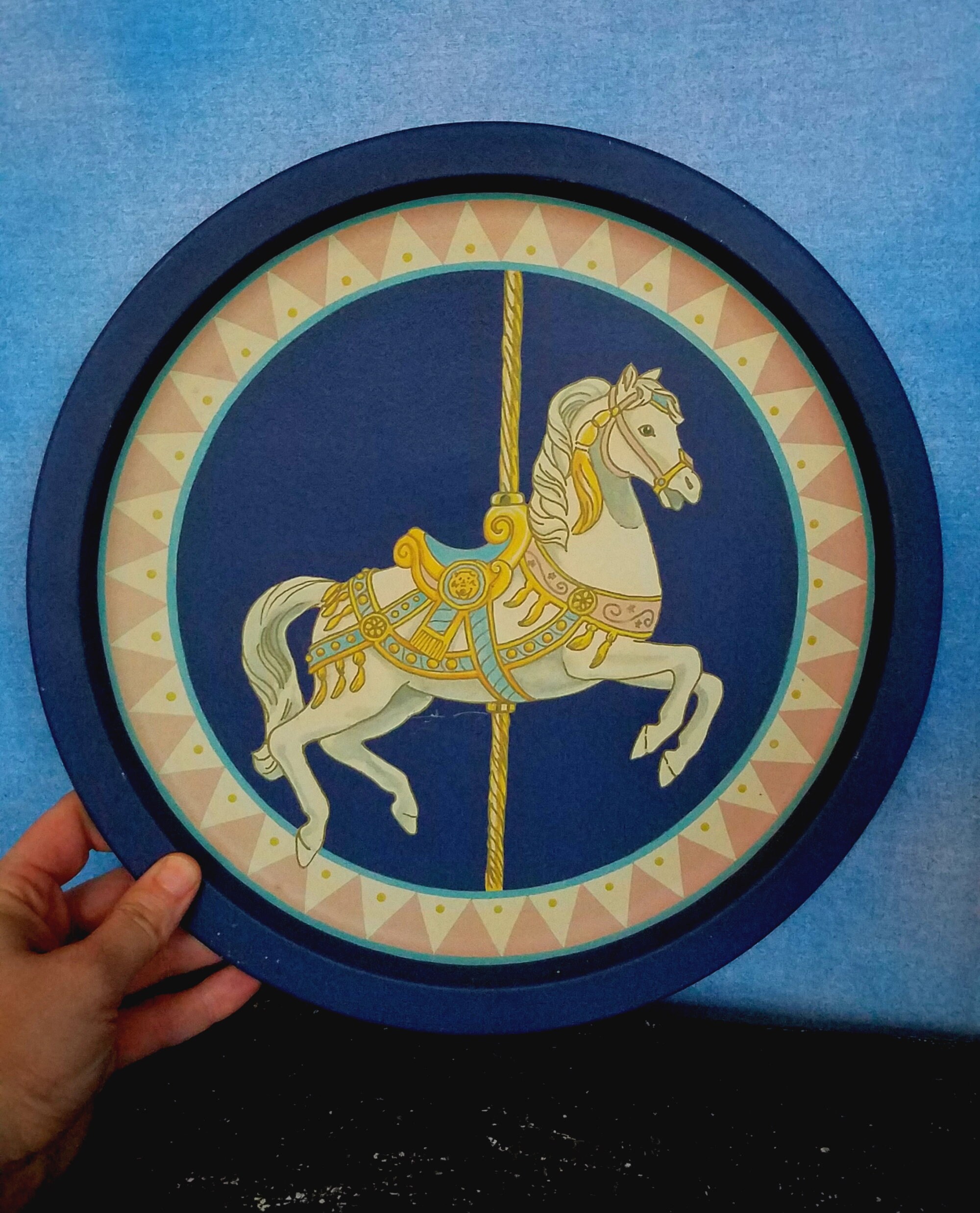 Cartello Per Box Soulhorse Scrivibile – Formato A4, Stile Acquerello Blu, Per Cavallo, Pony O Cane – Prodotto In Germania