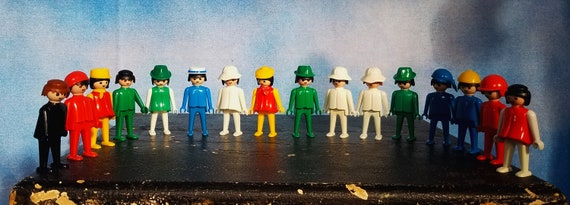 Vintage 1974 Plastic Articulated Colorful Playmobil Toy People